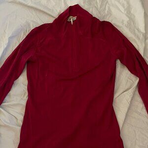 SMARTWOOL Merino Wool Base Layer 1/4 Zip Top Womens Red Long Sleeve, Size L